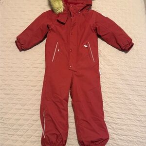Reima Kids Red Snowsuit with Faux Fur Trim